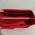 Omystyle Red Felt Purse Tote Organizer Insert with Pockets and Zipper Photo 1