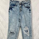 PTCL Acacia High Rise Mom Jean Button Fly Distressed Acid Wash Sz 27 Blue Photo 4
