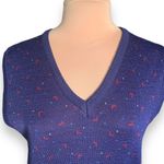 Vintage 90s Knit Sweater Vest Navy Blue Maroon Abstract Geometric Unisex Medium Photo 3