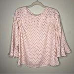 Old Navy Cottage Acorn Print Dainty Feminine Flare Sleeve Blouse Petal Pink Photo 0