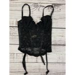 Victoria's Secret Vintage Black Corset Garter Bustier 34B Sheer Lace Gold Label Photo 2