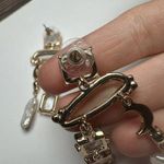 Loft Celestial Moon Rhinestone Statement Earrings Pierced Dangle Drop Gold Tone Photo 8