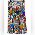 Vintage 80s 3 Piece Sweater Skirt Scarf Anthony Sicari Colorful Floral Set Sz 6 Blue Photo 3