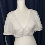 Aerie  Pool-to-Party Flutter Sleeve Tshirt Haute White NWOT Medium Photo 0