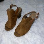 Cato  Tan Suede Bootie Back Strap Peep Toe Heel size 9 Photo 2