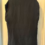 Vince  Black V-Neck Blouse Satin Neck Tunic Top Size XS Oversized Sleeveless Photo 4