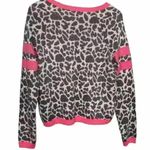 Juicy Couture  Womens M Metallic Leopard Print Pullover Sweater Pink Logo Gray Photo 7