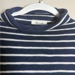 Madewell Balloon Sleeve Mockneck Stripped Sweater Shirt Sz S Photo 4