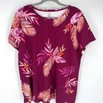 Croft & Barrow  NWT Classic Tee Crew Neck Short Sleeve Shirt Tropical Size XL Red Photo 1