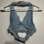 Chance Deep V Lace Floral Bralette Halter Casual Comfort Breathable Light Blue S Photo 4