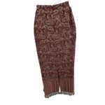 BFA Classics Paisley Print Fringe Hem HighWaisted Maxi Skirt‎ Size 12 Brown Photo 2