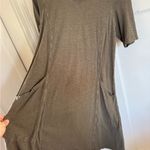 Eileen Fisher  olive green hemp cotton shirt dress size small petite Photo 2