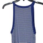 Old Navy Halter Swing Muscle Tank Dress Striped Stretch White & Blue Women Small Photo 6