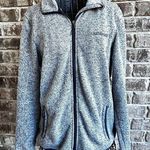 Port Authority Vintage Ladies Gulfstream Cardigan Large Sweater Gray Front Zip Embroid… Photo 0