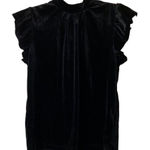 Olive + Oak velvety black ruffle sleeve‎ top size XS mock neck Photo 0