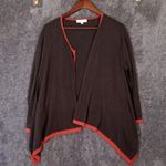 Bryn Walker Brown and Red Cardigan Sweater with Classic Knit Design Open Size S Photo 1