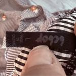 Bebop  black & white gingham floral embroidered bow romper jumper short outfit lg Photo 3