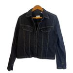 Liz Claiborne Cropped Denim Jacket Snap Up Western Wear Casual Size Large Photo 10