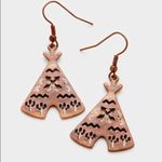 New Womens Tribal Cactus & Arrow Teepee Earrings Brown Photo 0