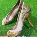 Prada  Multicolor Lizard Alligator Suede Open Peep Toe‎ Pumps 39 - Women’s US 8.5 Photo 7