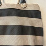 Disney Parks Disneyland Black, Gray and Neon Striped Canvas Tote Bag with Bow Photo 11