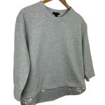 J.Crew Heather Gray Sequin Trim Boxy Fit Sweatshirt Size Small B7027 Photo 1