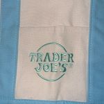 NWT Trader Joe’s Blue and White Mini Paster Canvas Tote Bag Photo 2