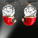 Festive Red Santa Hat Earrings Photo 1