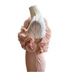 ZARA   Sateen Effect Ruffles Dress One Shoulder Bodycon Beige-Pink Prom Glam M Photo 4