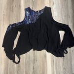 Free People  All About you embroidered Beaded and sequin cold shoulder top Photo 5