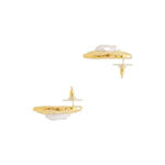 petit moments Oval Pearl Stud Earrings in Gold Womens Jewelry Photo 1