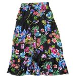 Johnny Was NWT Aruba Ophelia Maxi in Black Floral Tiered Skirt M $275 Photo 5