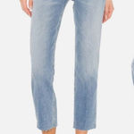 RE/DONE 70s Stove Pipe High Rise Straight Crop Jeans in Light Stone Size 26 Photo 0