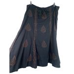 Sundance Bohemian Embroidered Print Tie Skirt Women's Size M Western Summer Boho Black Size M Photo 2