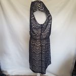 Guess  Lace Dress Womens Sz 12 Navy Lined Knee Cap Sleeve Studs Western Romantic Photo 3