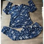 Harry Potter  Women's Blue White Leviosa Fleece Pajama Set size small Photo 0