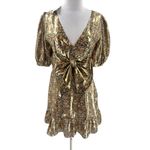 Love Shack Fancy NWT  Lena Floral Metallic Mini Dress in Cinnamon Photo 4