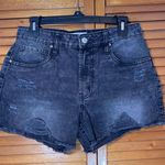 Refuge Festival Women’s Black Denim Ripped Jean Shorts Sz 5 Photo 0