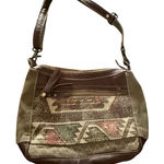 Myra Bag Canvas Leather Shoulder Bag Boho Southwestern Tote Purse Brown Photo 0