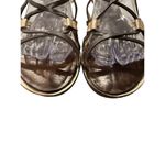 Diane Von Furstenberg  Brown Gold Strappy Gladiator Sandals Boho Leather SIZE 9M Photo 4