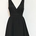 Low Cut Lace Black Formal Open Back Dress Size M Photo 0