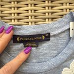 Pankaj & Nidhi at Anthropologie NWT Floral Appliqué Blanche Tee XS bloomcore Blue Photo 6