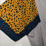 Plush Boutique blouse dolman sleeve handkerchief short sleeve leopard large soft Gray Photo 2