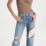 Goldsign Tan Ruched Bodysuit Photo 0