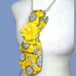 Elegant Yellow Paisley Necklace necklace with Rose Accent. Photo 2