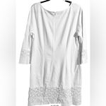 Suzi Chin for Maggy Boutique White Lace Trimmed Dress. Size 12 Photo 1