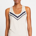 Tory Burch Sport Performance Chevron Tank in Ivory Pearl/Tory Navy Photo 0