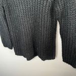 Anthropologie Knitted and Knotted Black Cable Knit Sequin Sweater L Photo 2