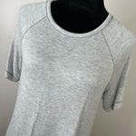 Lou & grey Signaturesoft Gray Scoop Neck Short Sleeve T-Shirt with Back Split Photo 1