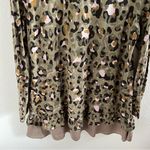 LOGO By Lori Goldstein Cheetah Leopard Contrast Top Blouse Shirt US Medium Photo 7